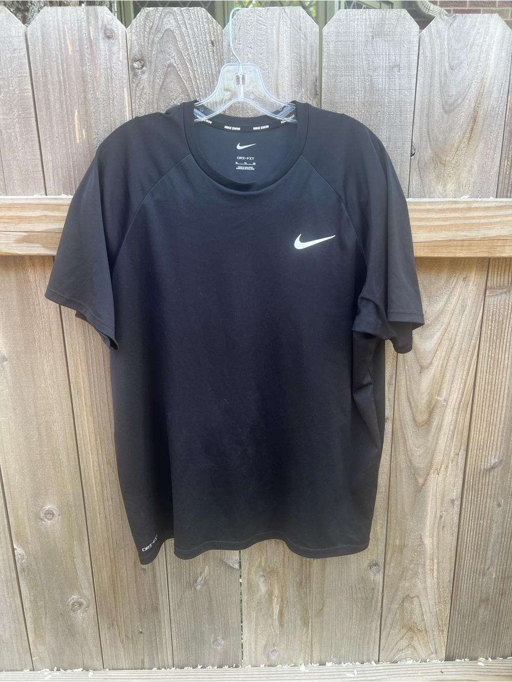 Nike Swim Dri-FIT Hydroguard Rash Guard Tee — Black, Men’s XL